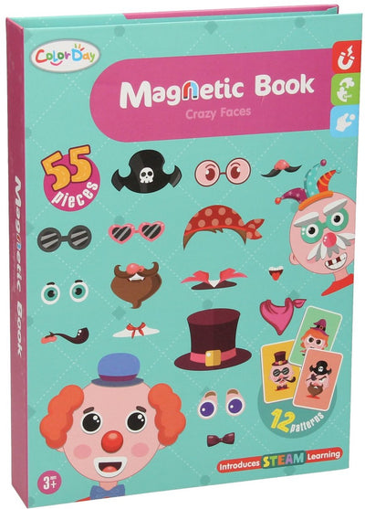 Magnetisches Aufbewahrungsbuch - verrückte Gesichter, 55-tlg.