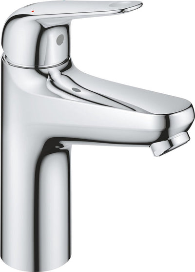 Grohe Quickfix Swift Einhebelmischer mit Push-Open-Ablaufgarnitur – M-Größe – wassersparend – Chrom