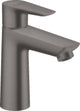 Hansgrohe talis e – Waschtischarmatur – Einhebelbedienung – Kaltstart energiesparend – ohne Ablaufgarnitur – 110 mm Größe – gebürstetes Schwarzchrom