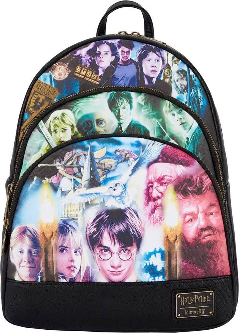 Loungefly Harry Potter – Trilogie-Rucksack mit drei Taschen – mehrfarbig