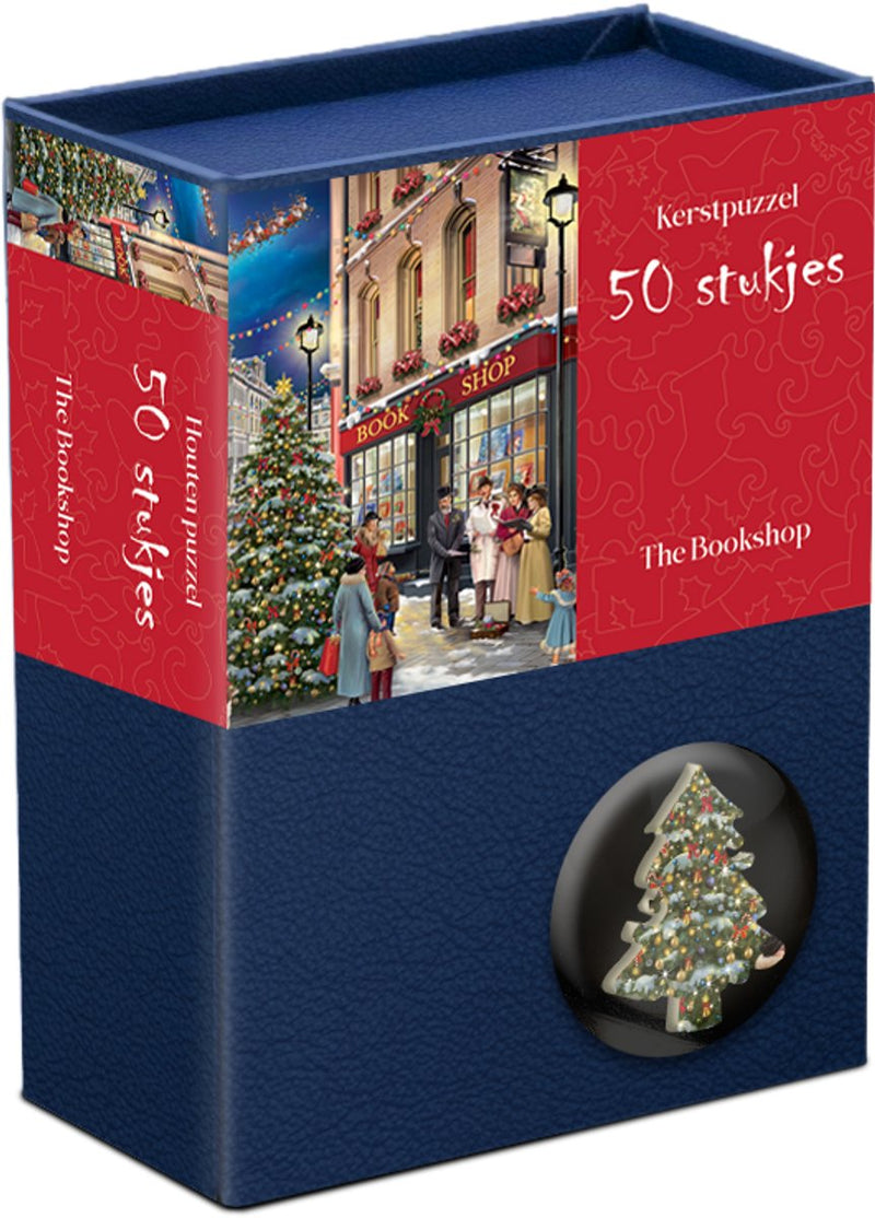 Tucker's Fun Factory Weihnachtspuzzle aus Holz – The Bookshop – 50 Teile 13,5×12cm (B×H) – Puzzles