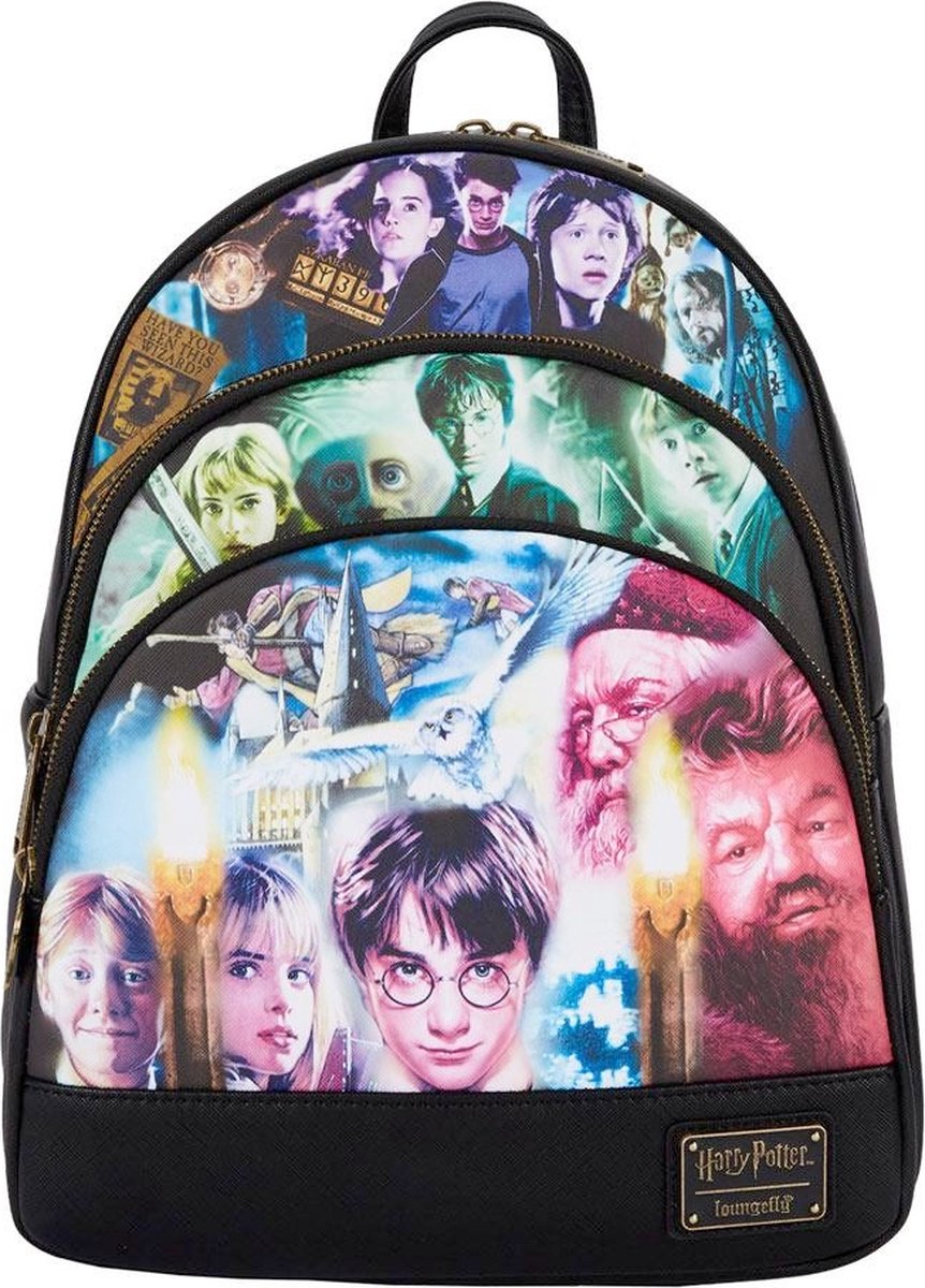 Loungefly Harry Potter – Trilogie-Rucksack mit drei Taschen – mehrfarbig