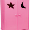Kleiner Fuß Holzpuppengarderobe rosa