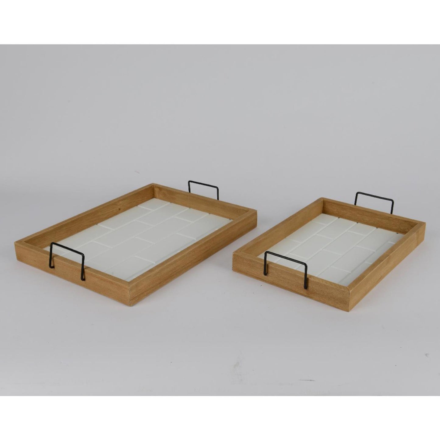 Decoris Tablett-Set 2-teilig aus Paulownia-Holz