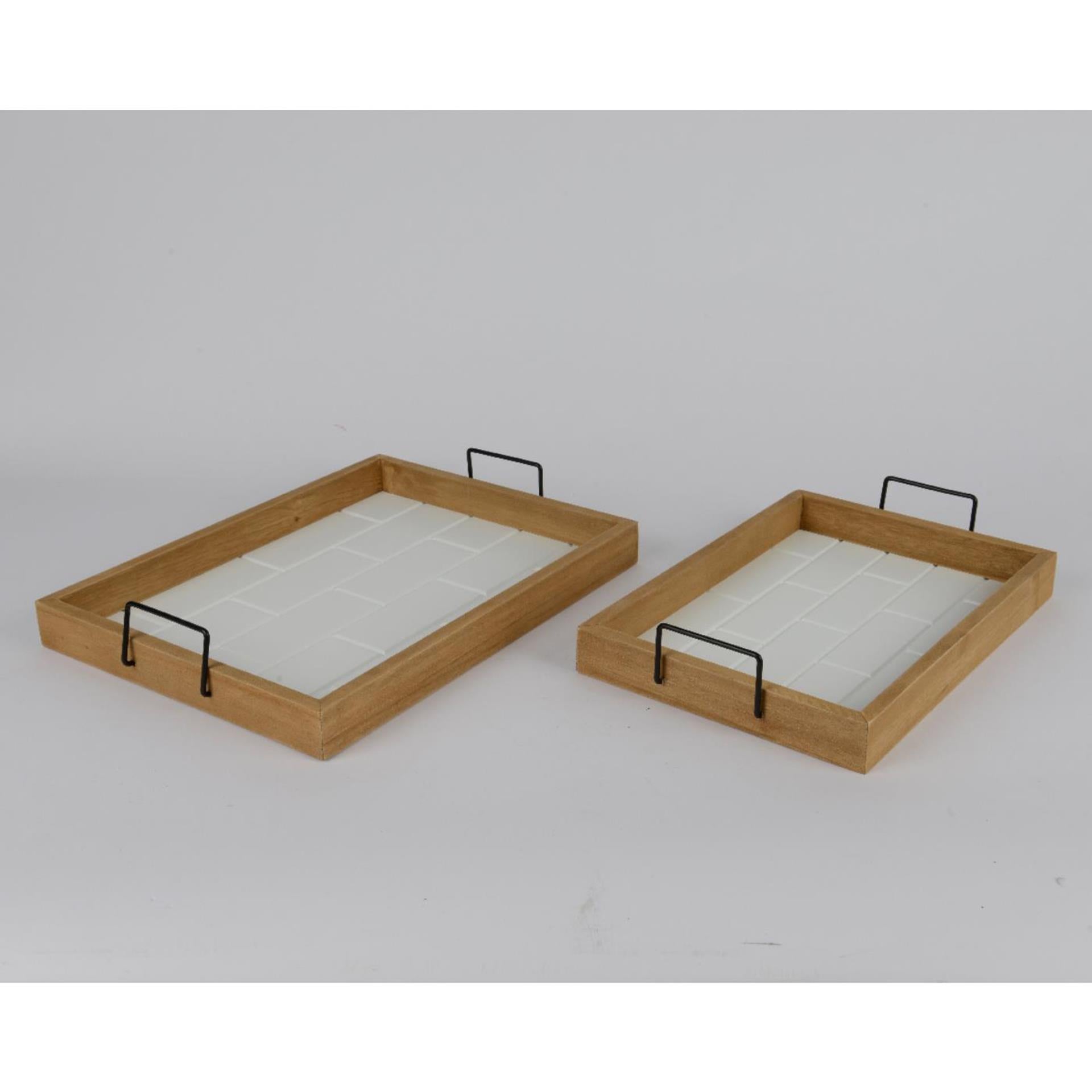 Decoris Tablett-Set 2-teilig aus Paulownia-Holz
