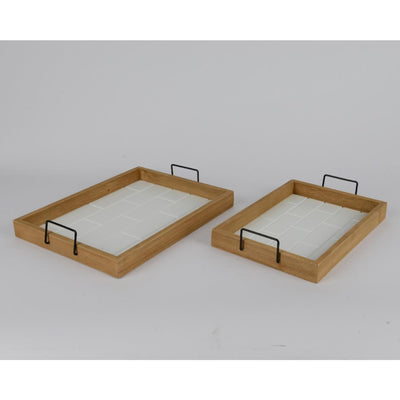 Decoris Tablett-Set 2-teilig aus Paulownia-Holz