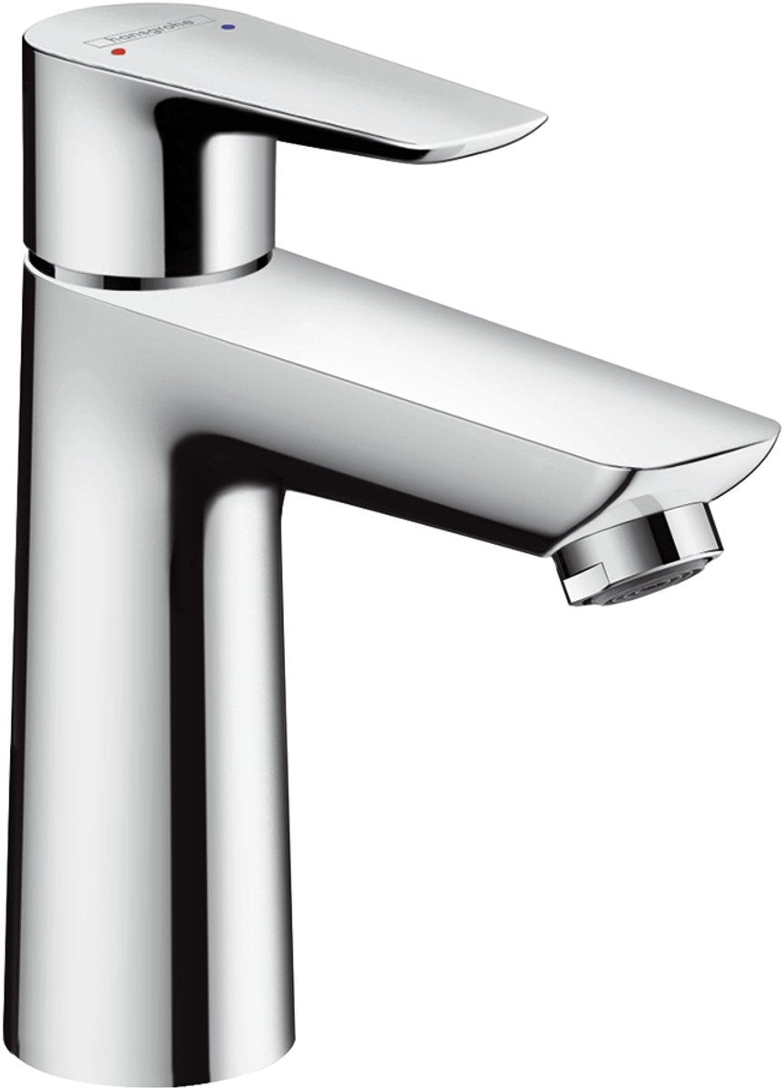 Hansgrohe talis e – Waschtischarmatur – Einhebelbedienung – Kaltstart energiesparend – ohne Ablaufgarnitur – 110 mm Größe – Chrom