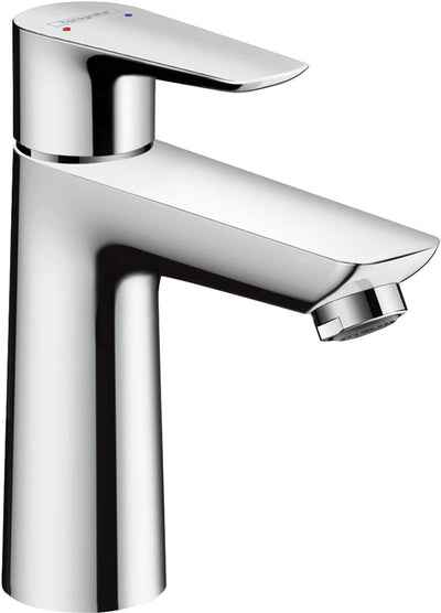 Hansgrohe talis e – Waschtischarmatur – Einhebelbedienung – Kaltstart energiesparend – ohne Ablaufgarnitur – 110 mm Größe – Chrom