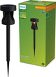 Philips LED Philips Avery Sockellampe mit Spieß – Solar-Außenlampe – warmweißes Licht; 2700 K – Schwarz – Solarenergie – Gartenwegbeleuchtung