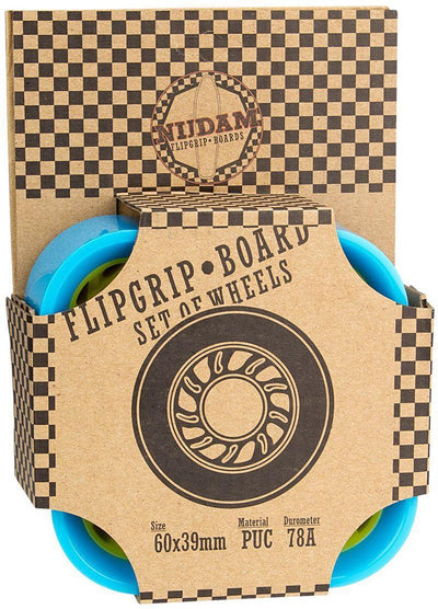 Nijdam Flip-Grip-Board-Räder – 60 x 39 mm – 4 Stück – blau gelb