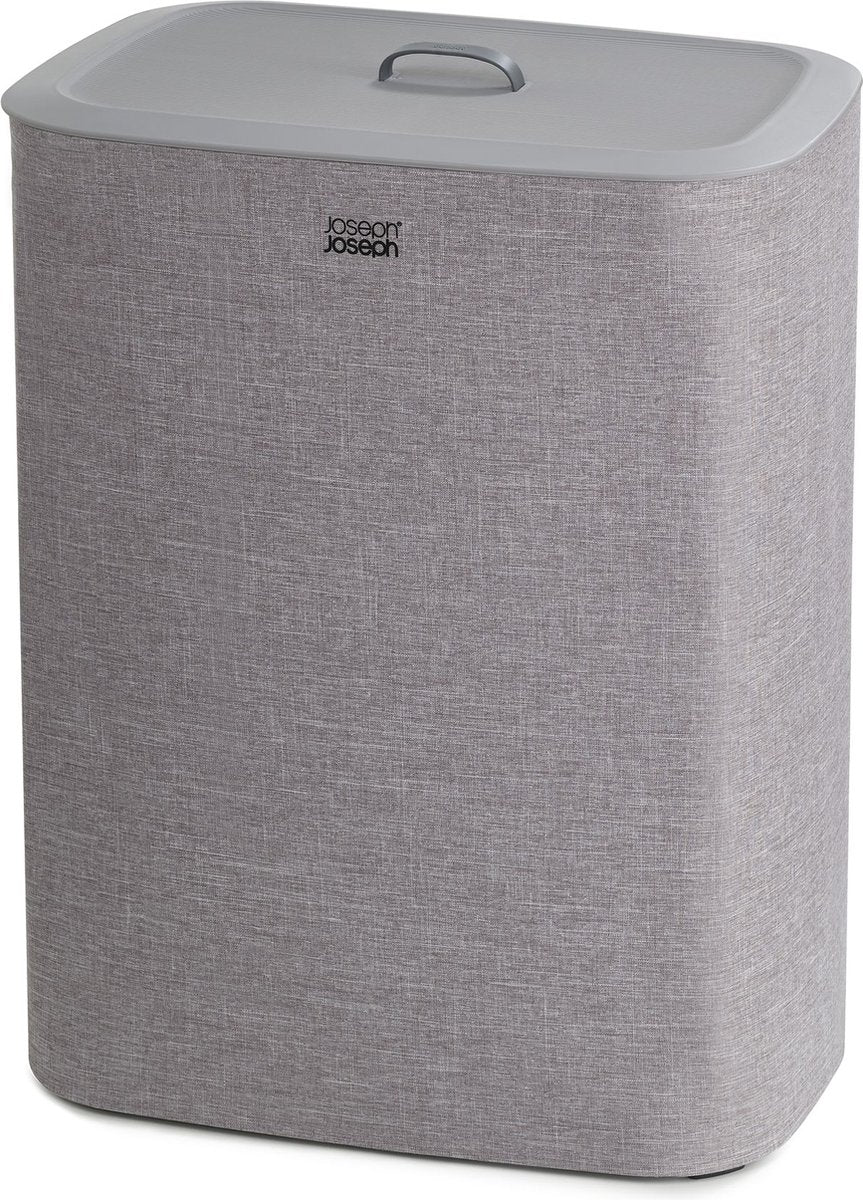 Joseph Joseph Tota Wäschekorb – 2 Fächer – Wäschesortierung – 90 Liter – Grau