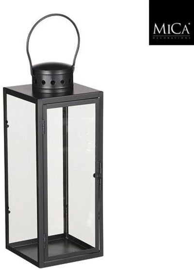 Glimmerdekorationen Laterne Laterne Arzilla – Schwarz – Metall – Beleuchtung – 13 x 34 cm – für drinnen und draußen