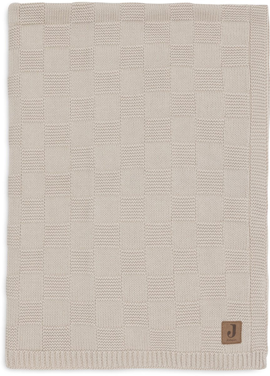Jollein Babydecke für Kinderbett – 100 x 150 cm – Boxstrick – warmer Sand
