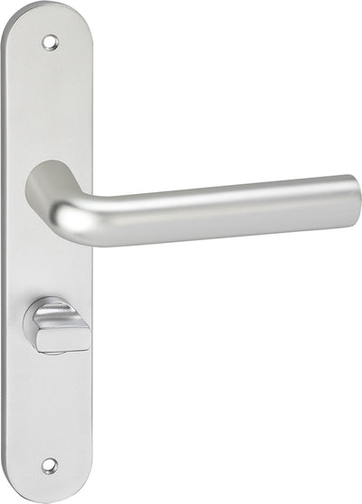 Impresso Türgriff – Bolton – für den Innenbereich – ovales Türschild mit Schrauben und WC-Schloss – Aluminium – 2 Stück