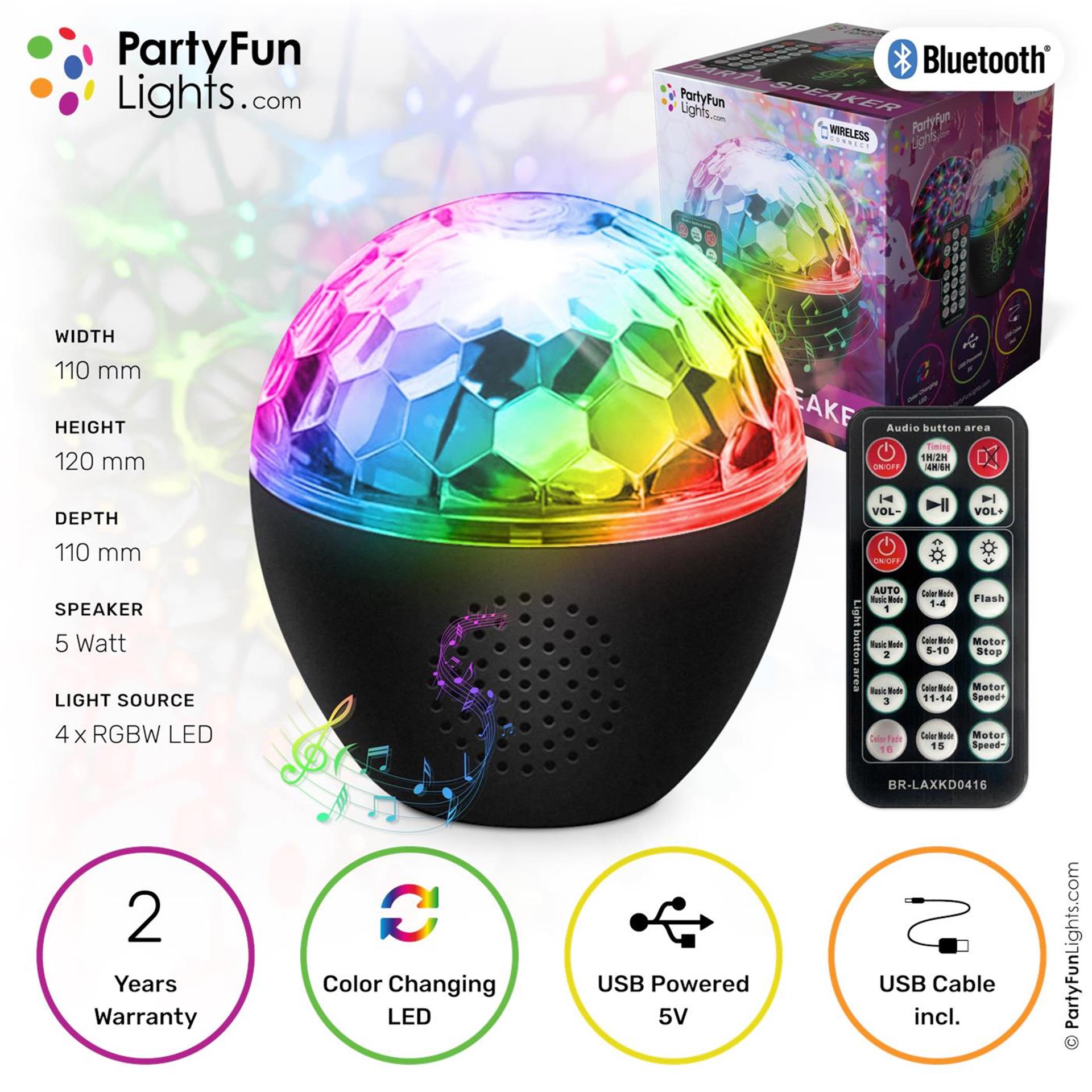 Partyfun beleuchtet die Party mit Bluetooth-Lautsprechern