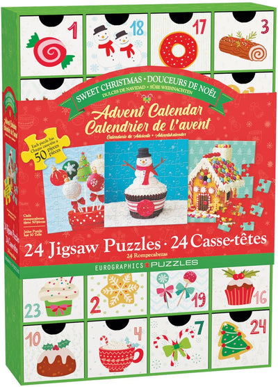 Eurographics - Weihnachtssüßigkeiten - 12×50 Stück 12,5×12,5cm (B×H) – Adventskalender