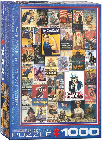 Eurographics – Vintage-Poster zum Ersten und Zweiten Weltkrieg [Wwii-Vintage-Poster] – 1000 Teile 48 x 68 cm (B x H) – Puzzle