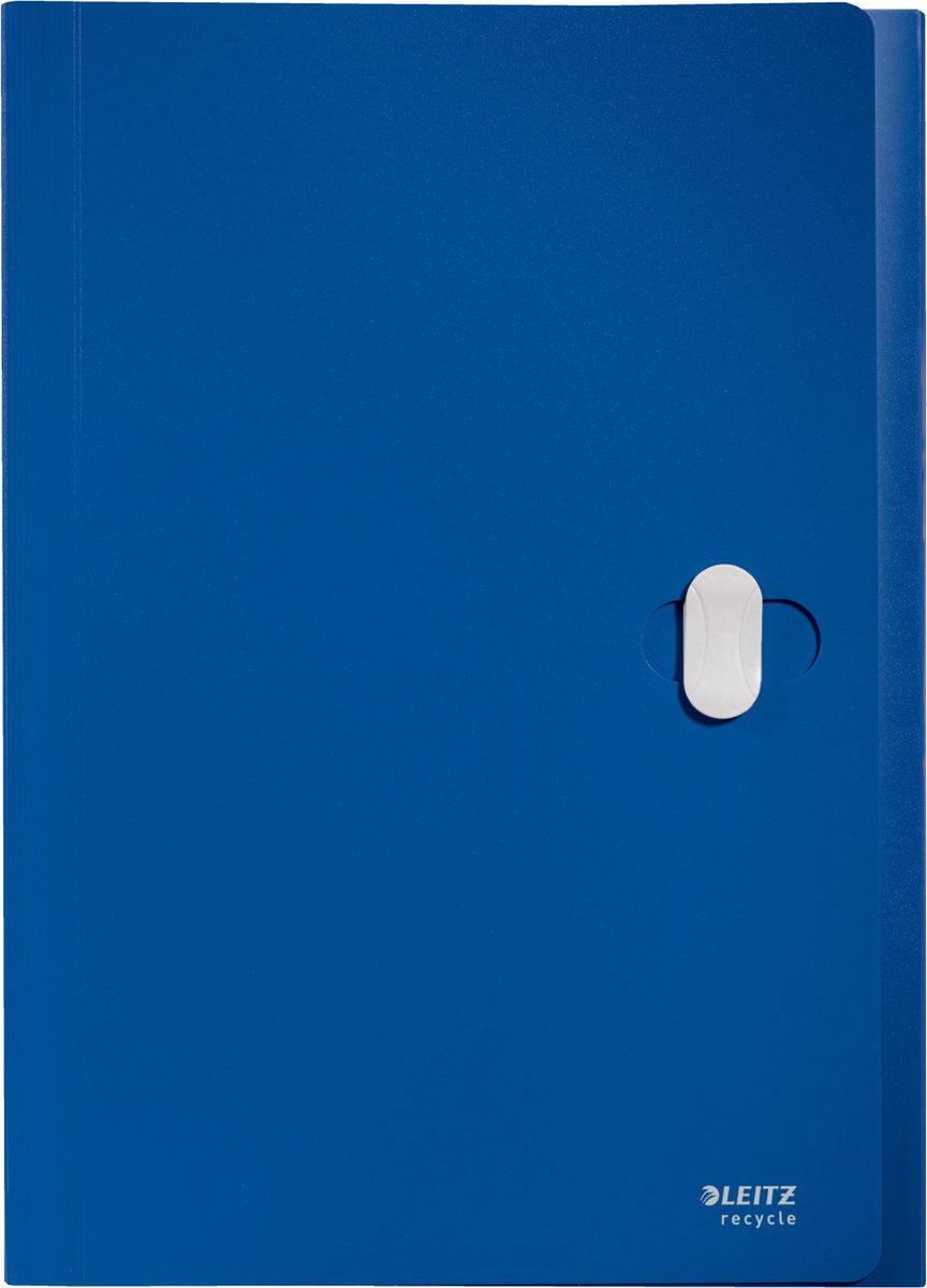 Leitz Recycle-Projektmappe A4 – mit 5 Fächern – 80 % recycelter Post-Consumer-Kunststoff – blau