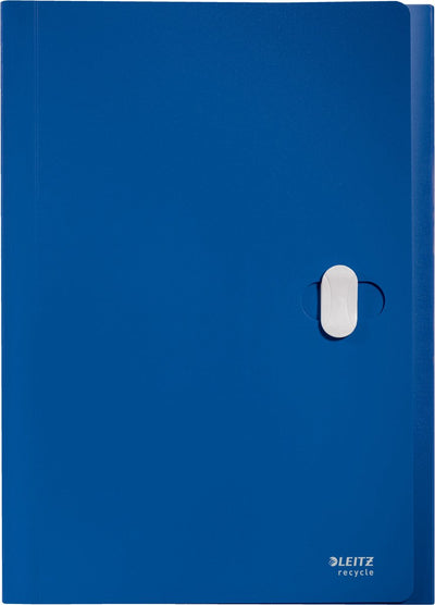 Leitz Recycle-Projektmappe A4 – mit 5 Fächern – 80 % recycelter Post-Consumer-Kunststoff – blau