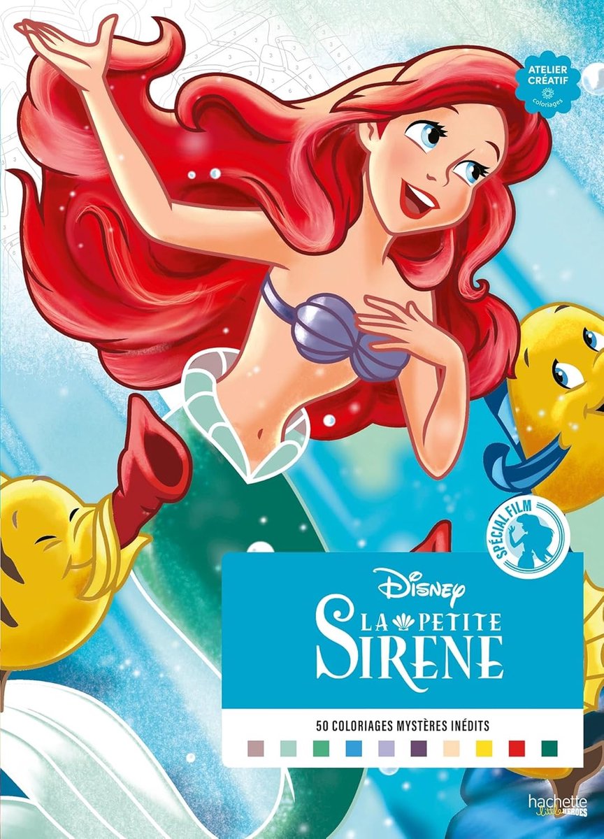 Hachette Heroes 50 Coloriages Mystères Inédits – Disney La Petite Sirene – Malen nach Zahlen – Hachette – Malbuch für Erwachsene und Kinder
