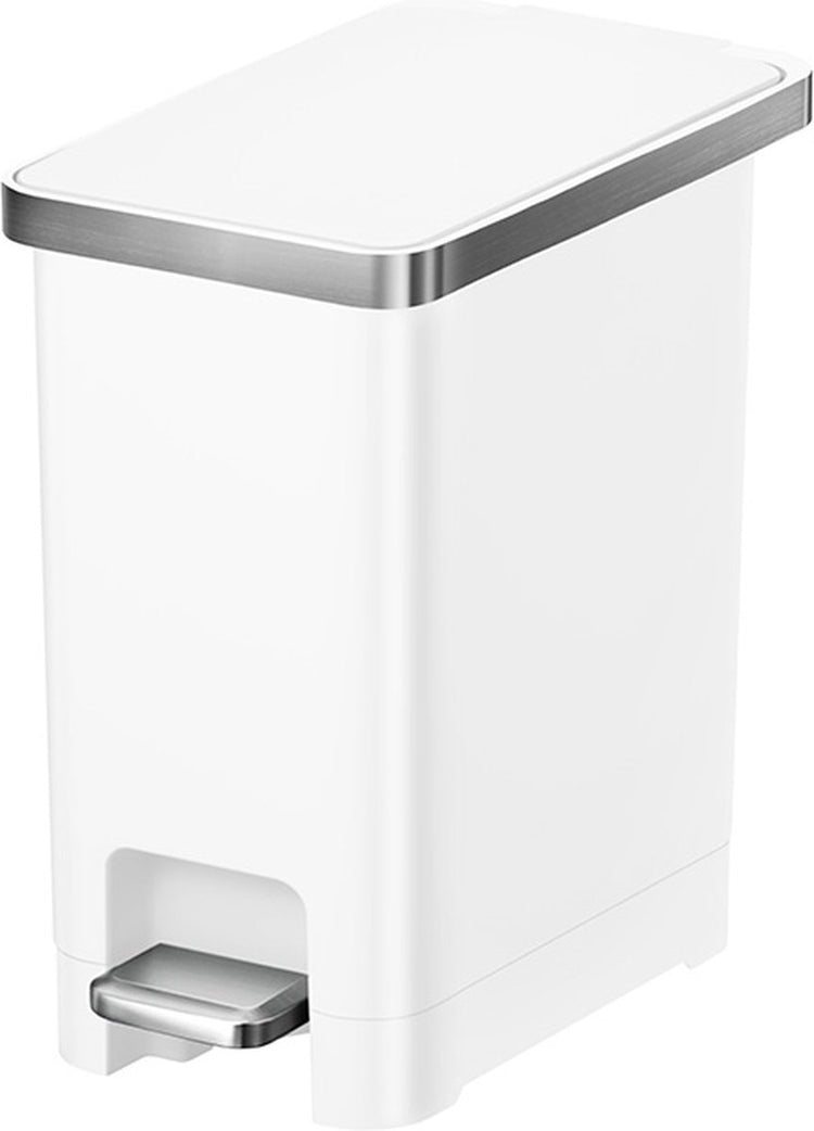 Eko - Hana Slim 1 Treteimer 10 Liter - Kunststoff - Weiß - Abfalleimer