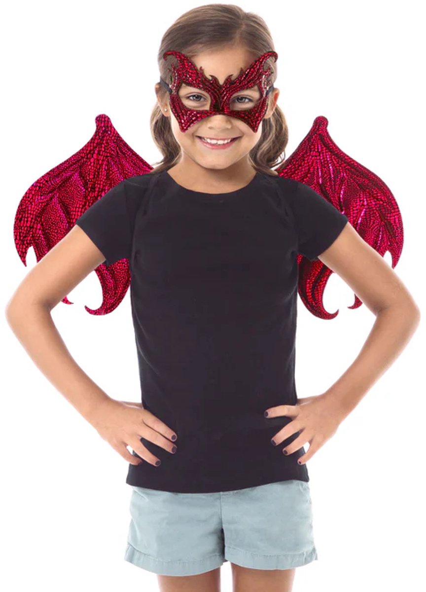 Kleine Abenteuer – roter Drache – Flügelmasken-Set