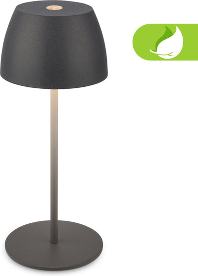 Briloner serina mini - wiederaufladbare Tischleuchte - kabellose Lampe - Touch-dimmbar - mit Batterie - ø8 x 20 cm - Anthrazit