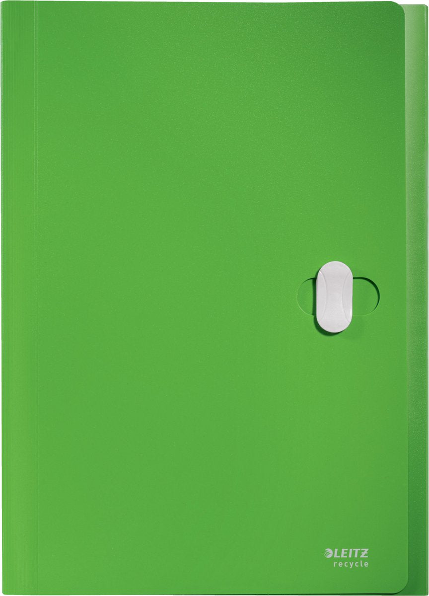 Leitz Recycle-Projektmappe A4 – mit 5 Fächern – 80 % recycelter Post-Consumer-Kunststoff – grün