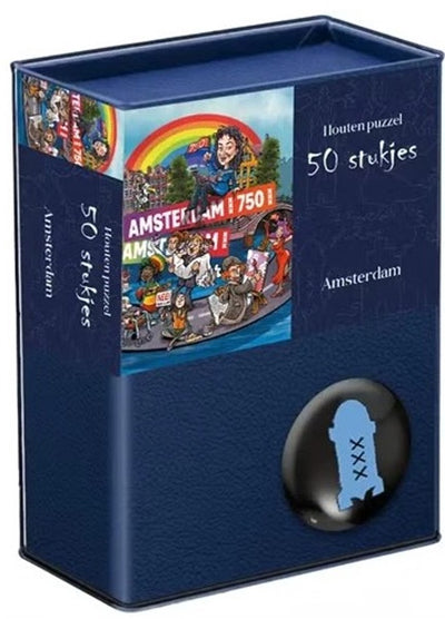 Tucker's Fun Factory Holzpuzzle – Amsterdam 750 Jahre – 50 Puzzleteile 13,5×12cm (B×H) – Puzzle