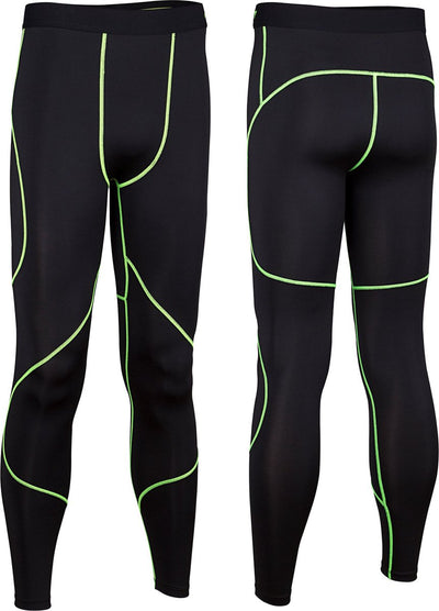 Avento Kompressionshose Comfort – Herren – Schwarz fluoreszierend Gelb – Größe L