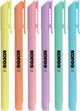 Kores Textmarker High Liner Pastell, Keilspitze 3 mm, Set mit 6 Stück
