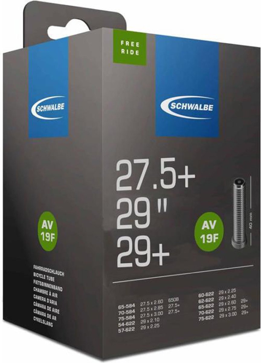 Schwalbe Schlauch AV19F TR4 Freeride Air Plus 27.5-29 54 75-584 622 40mm Ventil