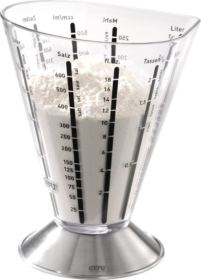Gefu Saturas Messbecher – 500 ml – Edelstahl-Rührbecher mit Messanzeige