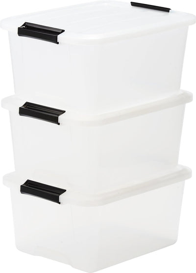 Iris Topbox Aufbewahrungsbox – 15l – Kunststoff – transparent – 3er-Set