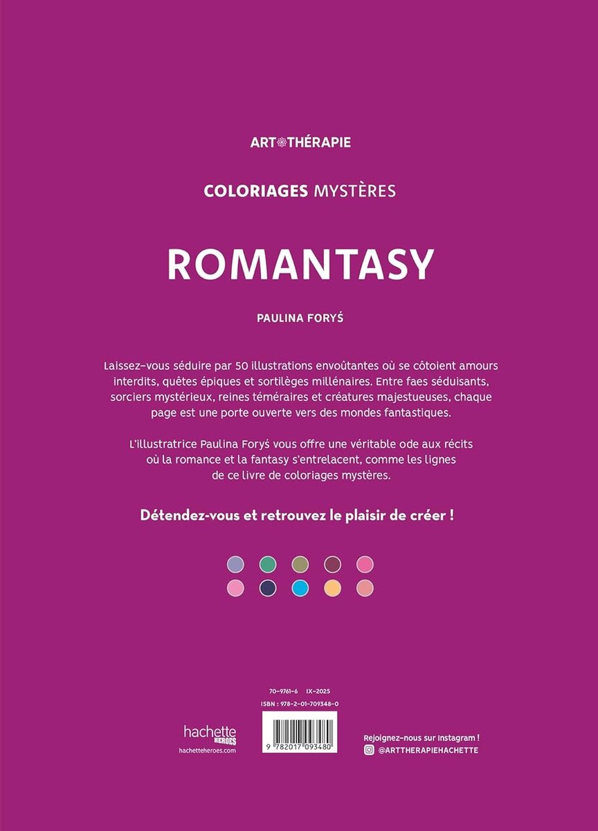 Hachette-Helden – Mystery-Ausmalbilder – Romantik – 50 Bilder – Broschüre