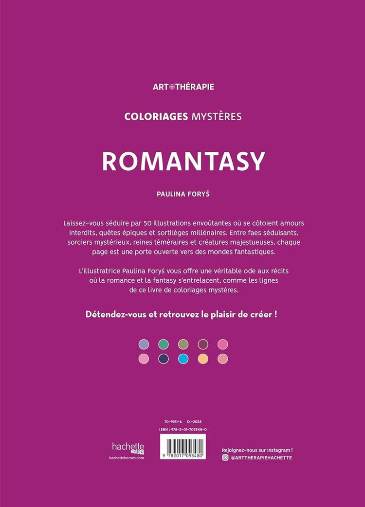 Hachette-Helden – Mystery-Ausmalbilder – Romantik – 50 Bilder – Broschüre