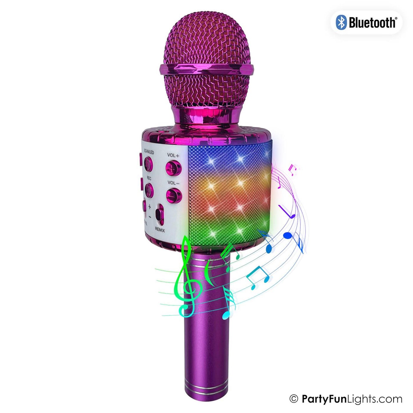 Partyfun Lights Karaoke-Mikrofon-Partylautsprecher rosa