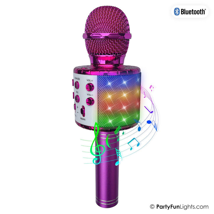 Partyfun Lights Karaoke-Mikrofon-Partylautsprecher rosa