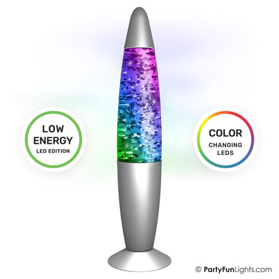 Partyfun Lichter Lava-Lampe Glitzer LED Farbwechsel