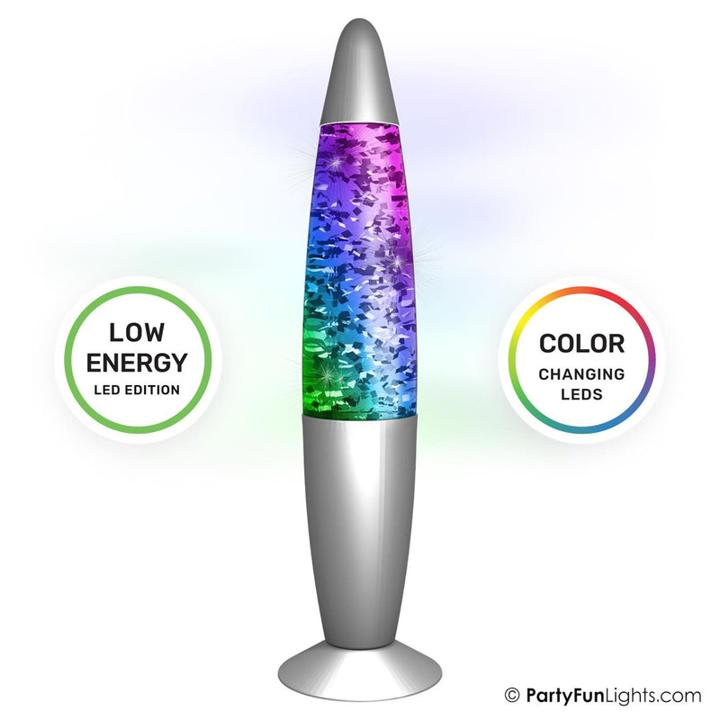 Partyfun Lichter Lava-Lampe Glitzer LED Farbwechsel
