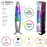 Partyfun Lichter Lava-Lampe Glitzer LED Farbwechsel - afbeelding 2