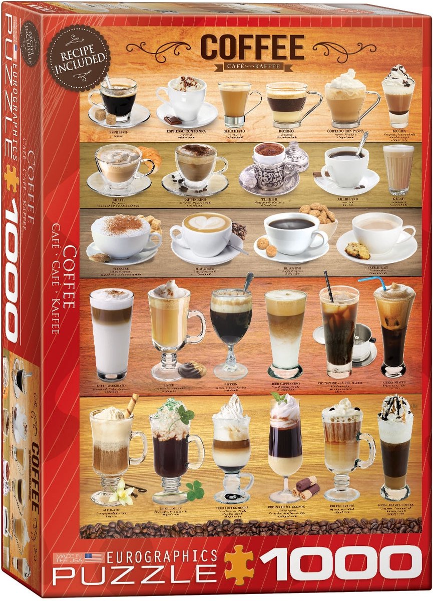 Eurographics - Kaffee [Kaffee] - 1000 Teile 48×68cm (B×H) – Puzzle