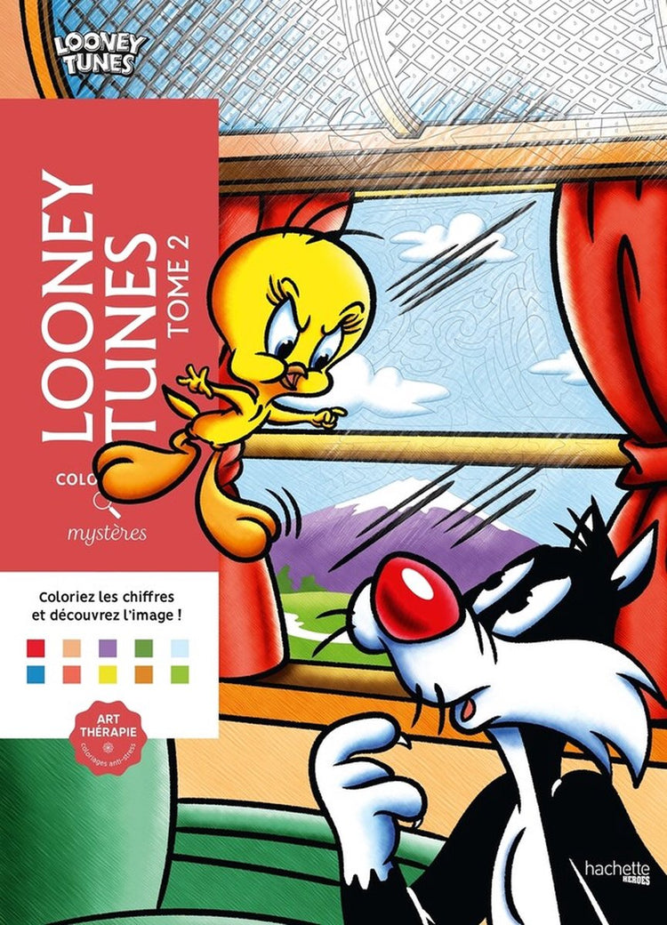Hachette Heroes Disney Coloriages Mystères Looney Tunes 2 – Malbuch „Malen nach Zahlen“ für Erwachsene