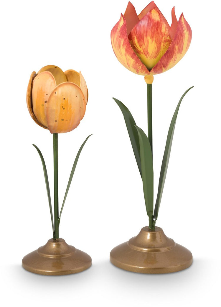 Pip Studio – Tulpenkerzenhalter – Wohnaccessoires – gelber Kerzenhalter – 26 cm – Set mit 2 Kerzenhaltern