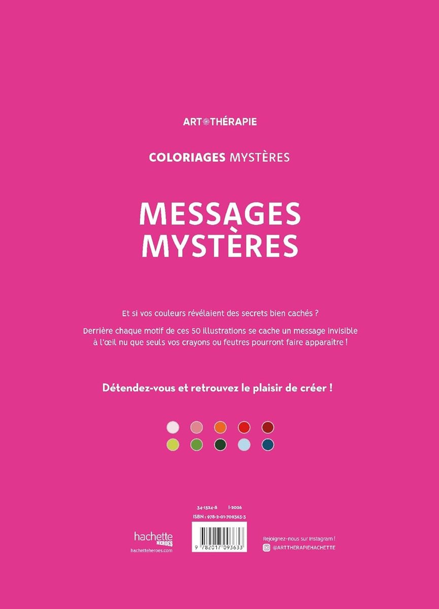 Hachette Heroes Coloriages Mystères Messages Mystères – Hachette – Malbuch „Malen nach Zahlen“ für Erwachsene