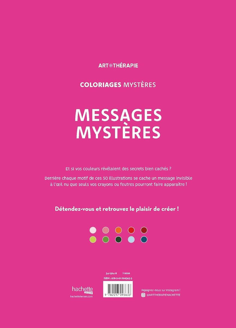 Hachette Heroes Coloriages Mystères Messages Mystères – Hachette – Malbuch „Malen nach Zahlen“ für Erwachsene
