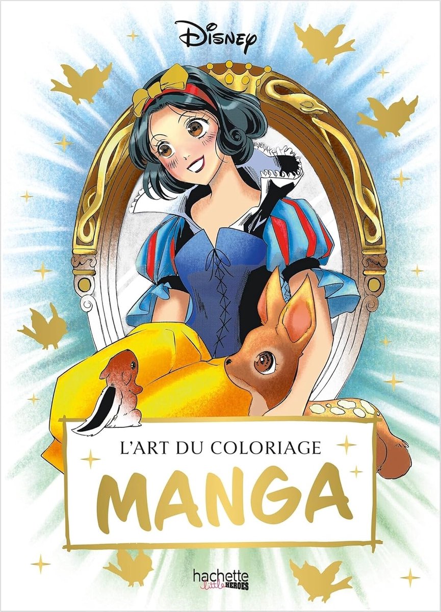 Hachette Heroes Disney L'Art du Coloriage Manga – Malbuch für Erwachsene und Kinder