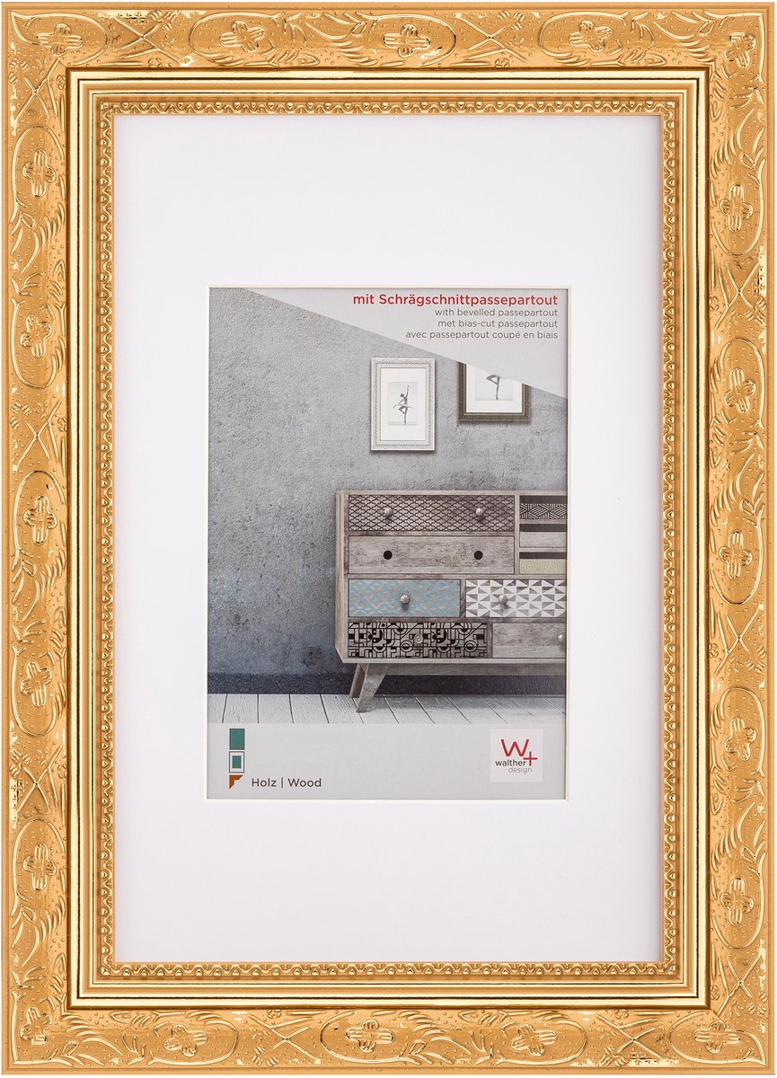 Walther Barock - Holzrahmen - Fotogröße 30x40 cm - Gold