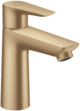 Hansgrohe talis e – Waschtischarmatur – Einhebelbedienung – Kaltstart energiesparend – ohne Ablaufgarnitur – 110 mm Größe – gebürstete Bronze