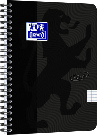 Oxford Touch - Schreibblock - A5 - kariert - 140 Seiten - 90g - Softcover - Schwarz